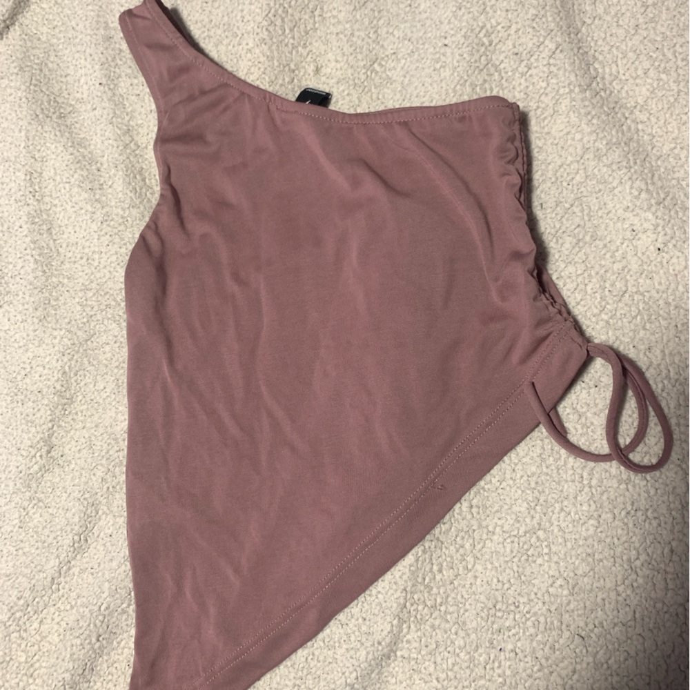 Windsor Pink Asymmetrical Ruched Bodysuit